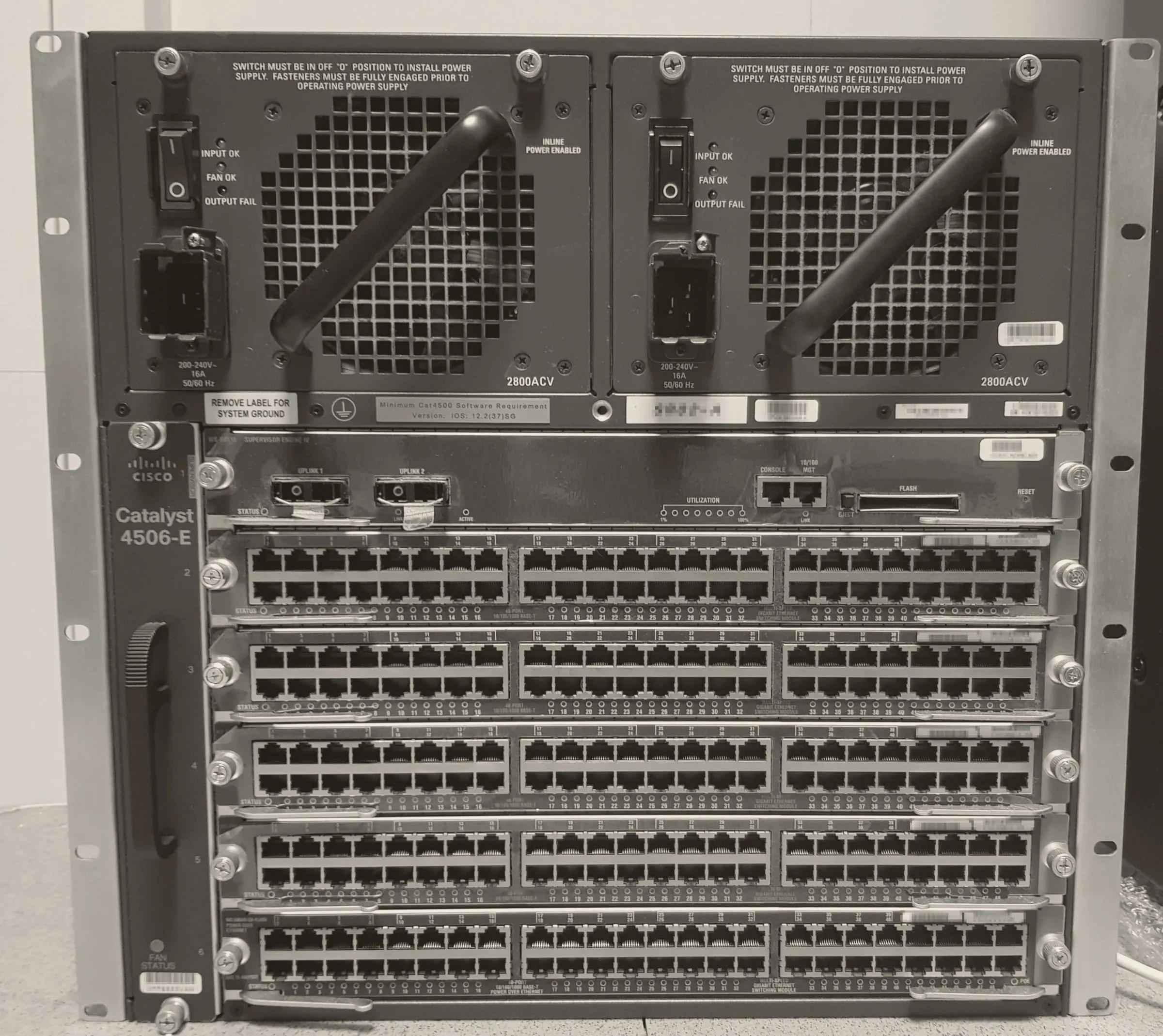 Cisco Catalyst 4506-E chassis with its port modules